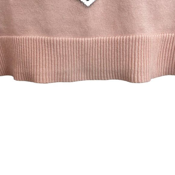 Women's Adrianna Papell Pinkish Peach Sweater with Black Hearts - Picture 5 of 16